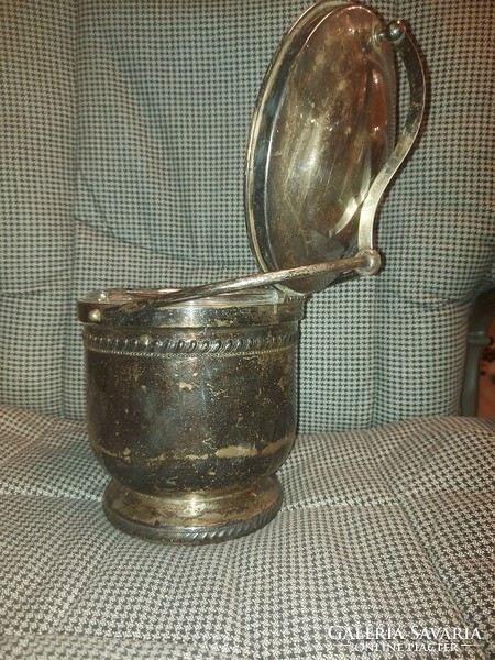 Silver-plated, antique ice cube holder