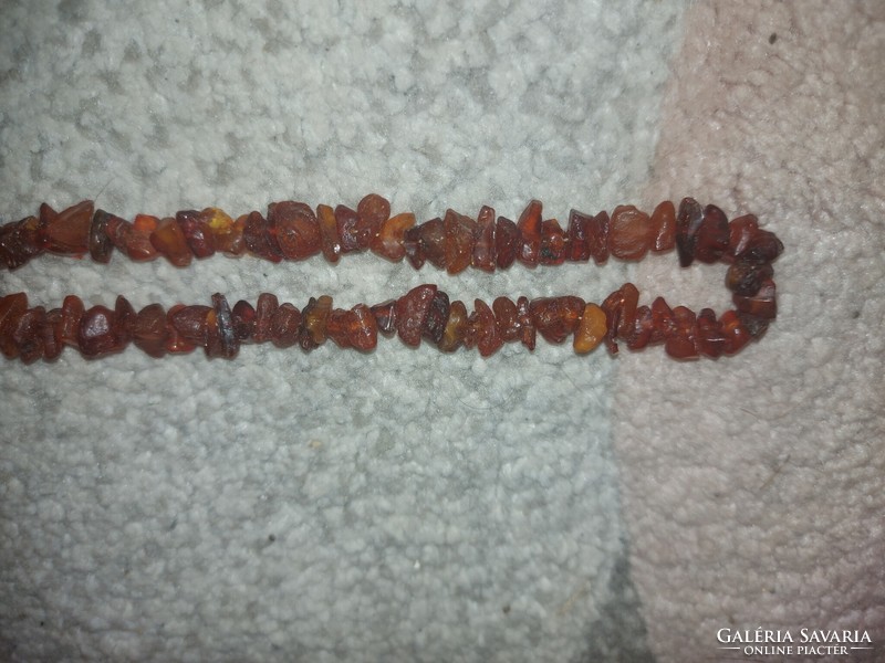 Raw amber chain, winding, no buckle, approx. 65 cm