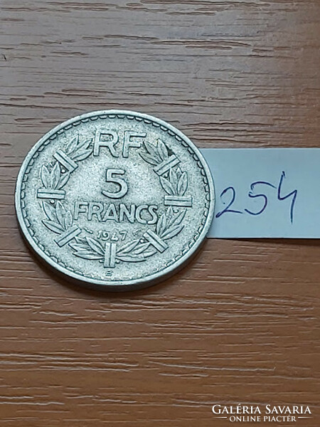 France 5 francs 1947 b, alu. 254