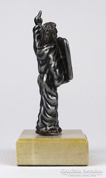 925 silver Moses statue marked 1Q238 on a pedestal 11.5 Cm