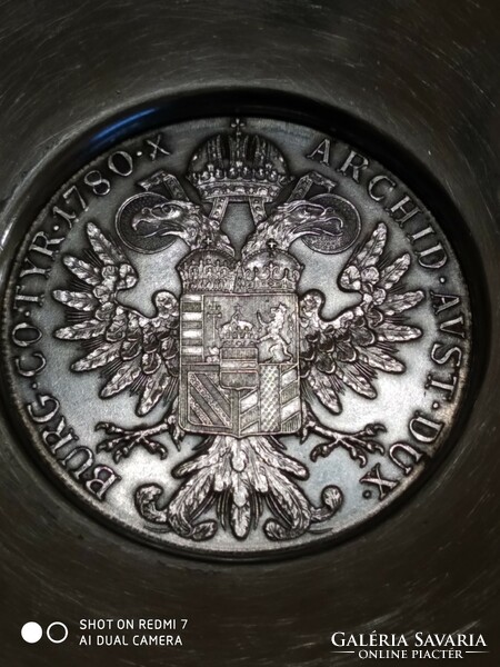 Silver (800) coin bowl with Maria Theresia sf taller.