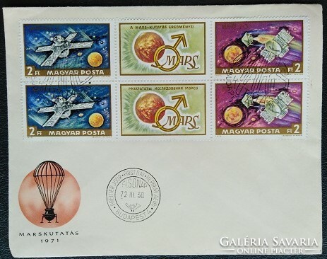 F2758a-b / 1972 mars-2-3 - mariner 9 stamp strips on fdc