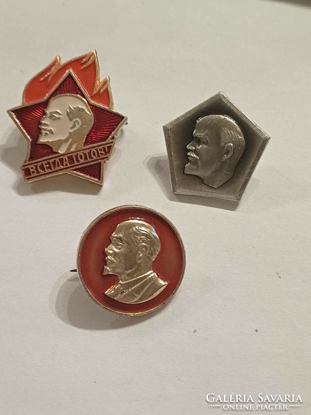 Lenin kitűzők -jelvények 3 db