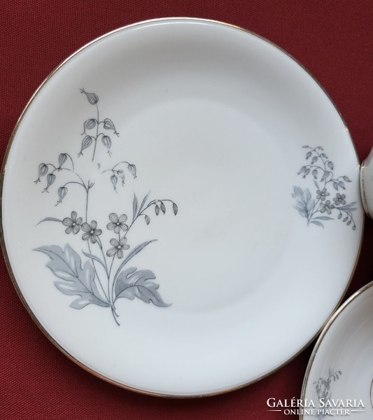 Edelstein Bavarian German porcelain breakfast set cup saucer small plate coffee tea flower pattern