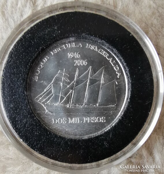 Rapa Nui (Húsvét-sziget) Isla De Pascua 2000 Pesos 2006 ezüst (Csak 850 darab!)