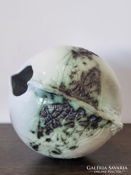 Teréz Borza applied art porcálan sphere vase - 20 cm