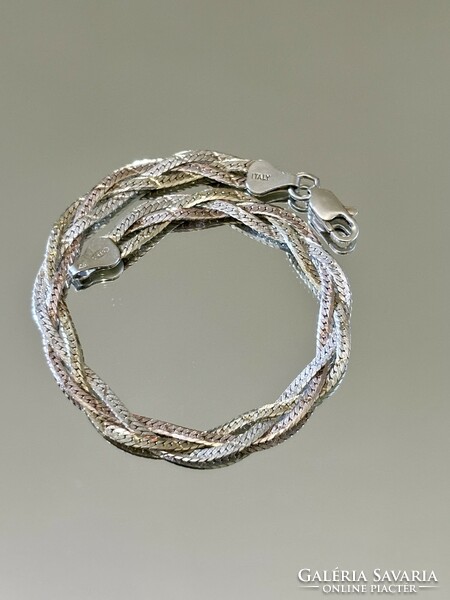 Shiny three-color silver bracelet