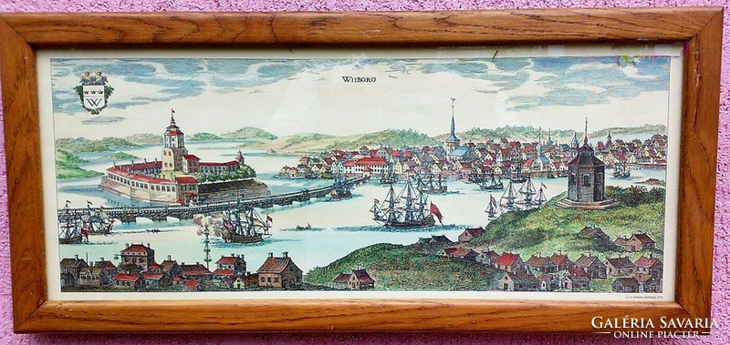 Vitange collection of artefacts. Skylines of German cities 16th-18th centuries Century colored etchings
