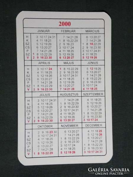 Card Calendar, Sándor Ábrahám, non-stop locksmith service, Győr, 2000, (6)