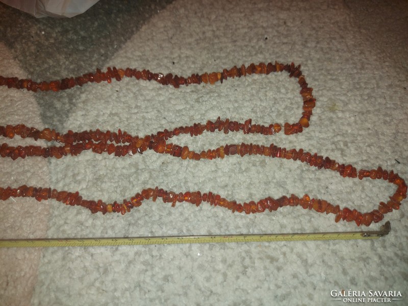 Raw amber chain, winding, no buckle, approx. 180 cm