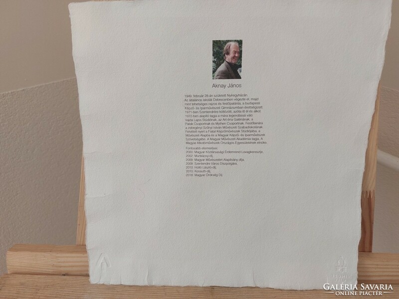(K) Jelzett Aknay János computer print merített papíron 30x30 cm