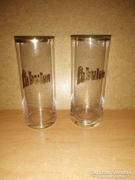 Pair of glass tumblers with Fabulon inscription (18/k)