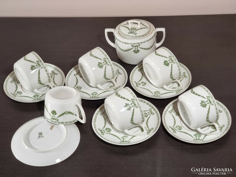 Mz moritz zdekauer Austrian porcelain tea set with ribbon flower decoration.