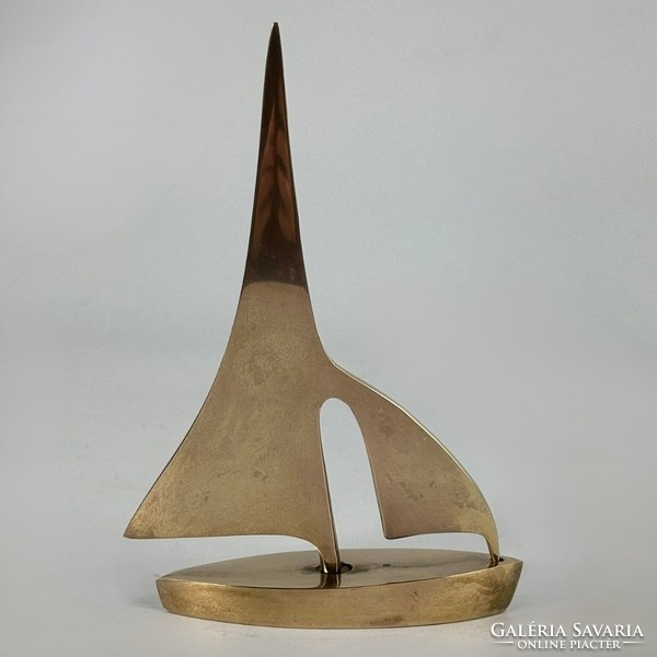 Mid-century copper sailboat from the 1970s