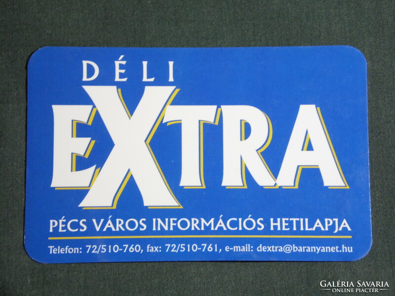 Card calendar, southern extra information weekly newspaper, newspaper, magazine, Pécs, 2000, (6)