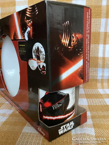 Disney Star Wars tányér bögre étkészlet reklámtárgy eredeti dobozában