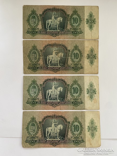 4 db Tíz pengő 10 pengő  tízpengő 1936 Viszonylag alacsony sorszámúak