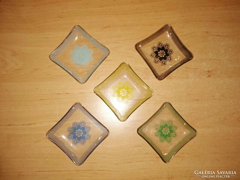 Square glass small plate set 5 pcs in one - 7*7 cm (18/k)