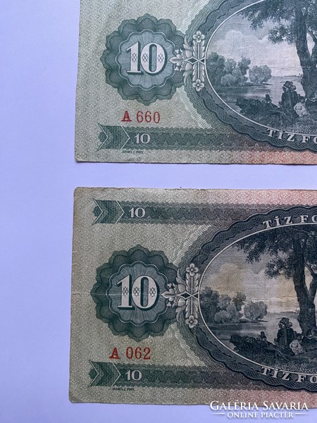 2 db Tíz forint 10 Forint 1962  A sorozat A062 A660