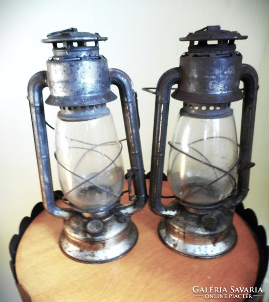 2 pcs. Storm lamp, kerosene lamp (meva 865 type)