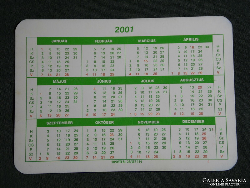 Card calendar, Tikkurila Müller paint store, Pilisvörösvár, 2001, (6)