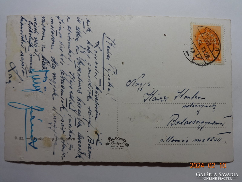 Régi képeslap: Szeged, részletek (1942)