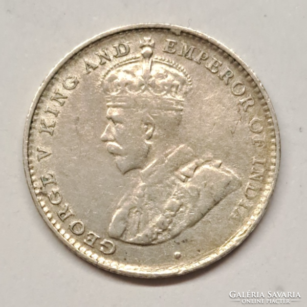 Ceylon V. György .500 ezüst 10 Cent 1914. (H/45)