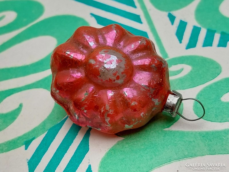 Old glass Christmas tree decoration flower glass decoration