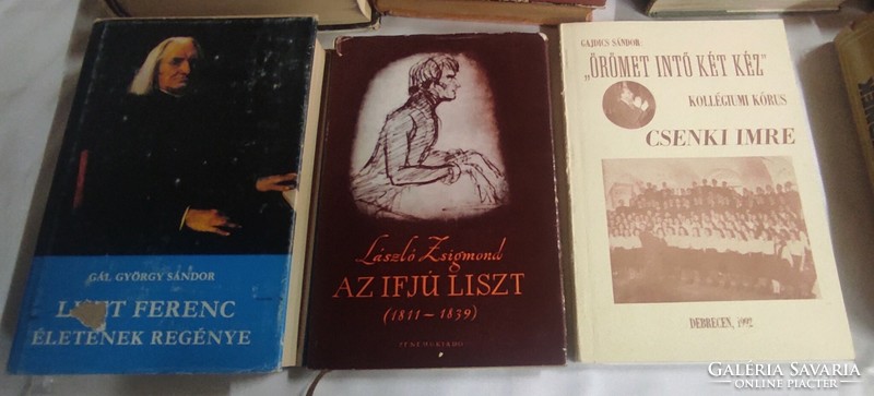 Zenei könyvcsomag (Liszt, Wagner, Bartók, Beethoven, Erkel, Bach, Csenki, Opera könyvek)