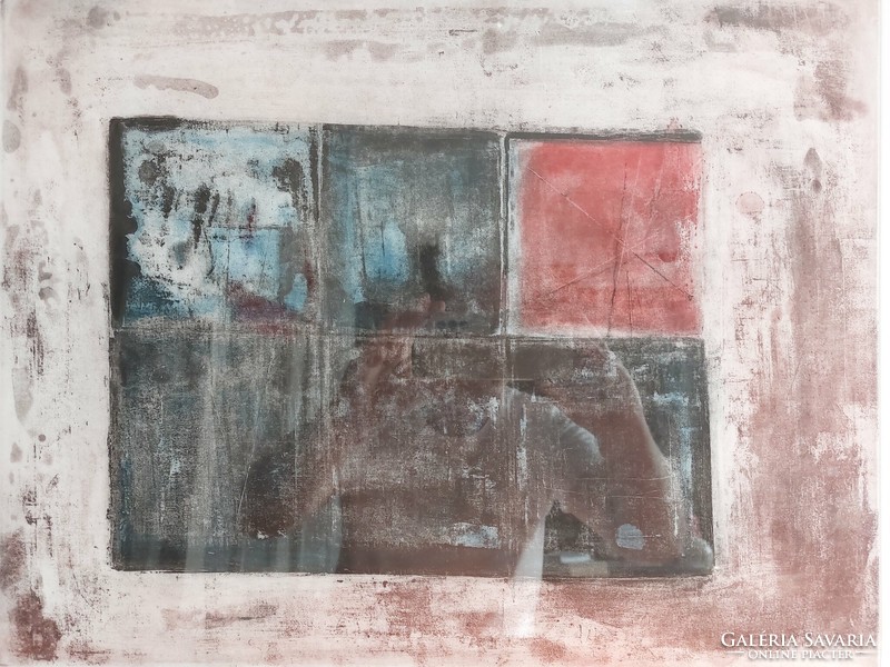 László Bartha (1908-1998): abstract composition. 1994 Large size, limited!