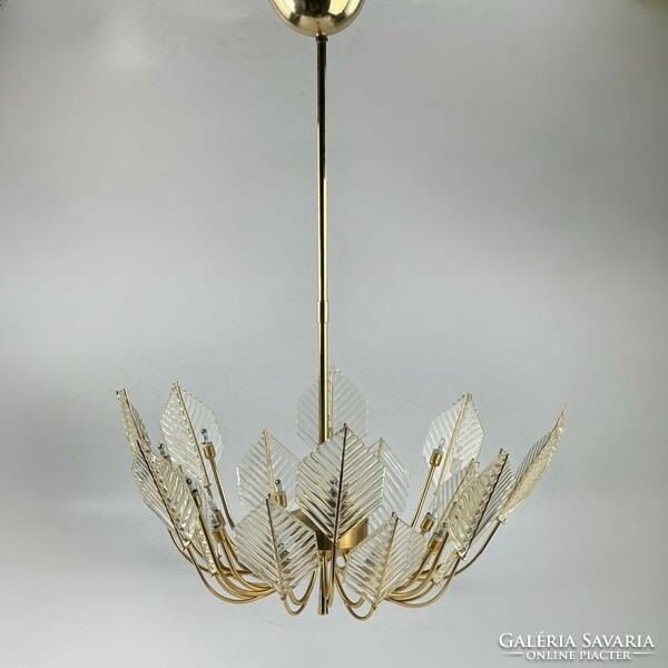 La murrina ceiling chandelier with cut glass leaves
