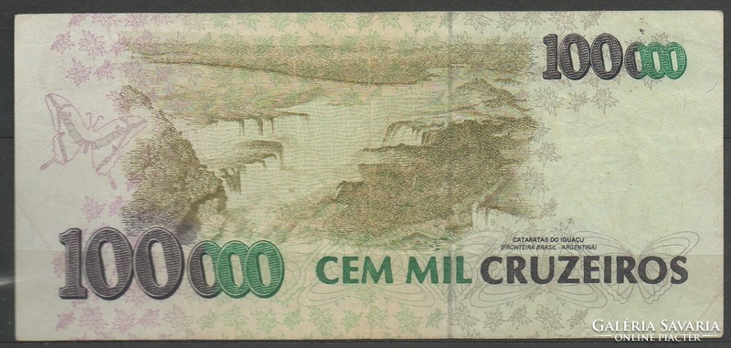 D - 041 - foreign banknotes: 1993 Brazil 100,000 cruzeros