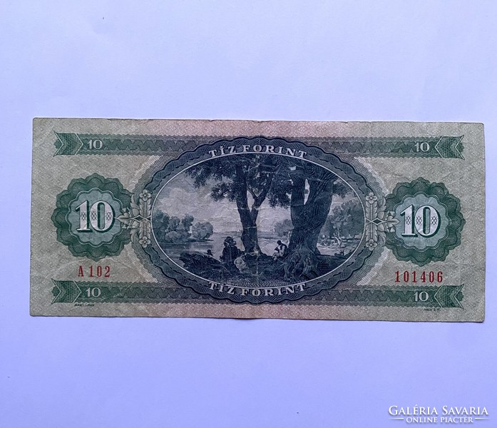 Ten forints 10 forints 1975 October 28. Series a102 last series paper 10 feet