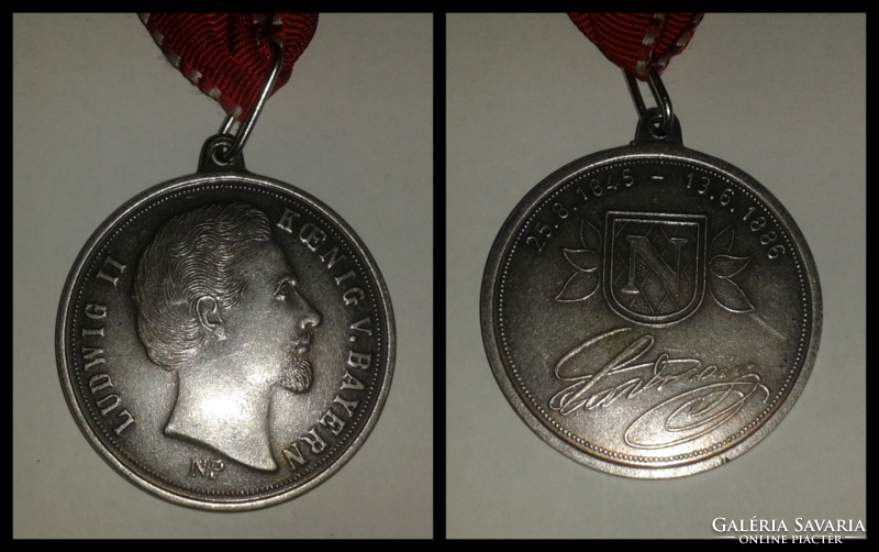 Ludwig II Koenig v. Bayern coin, silver plated