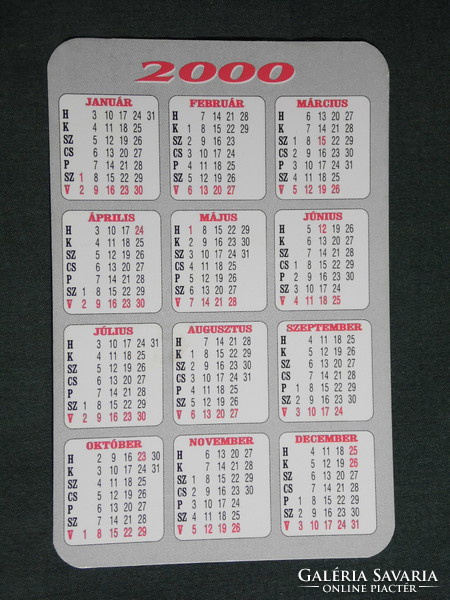 Card calendar, Kisipari, Berzsényi winning master car mechanic, Tüskévár, Lancia car, 2000, (6)