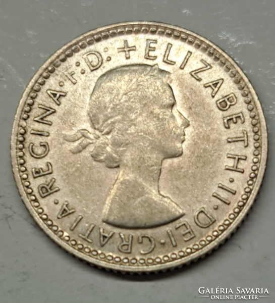 Ausztrália II. Erzsébet 500 ezüst 6 Pence 1960. (H/7)