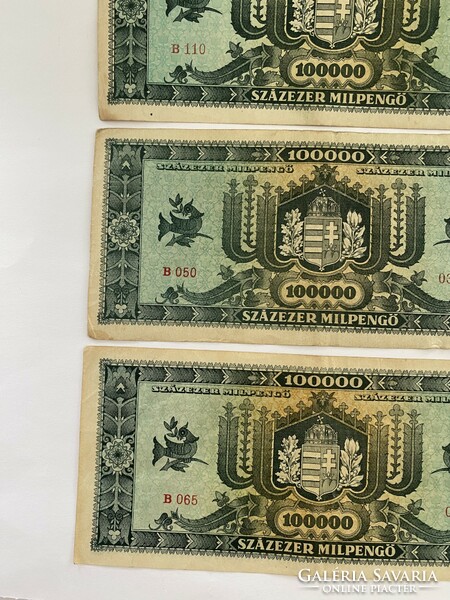 4 hundred thousand milpengő 100000 milpengő 1946 crisp banknotes