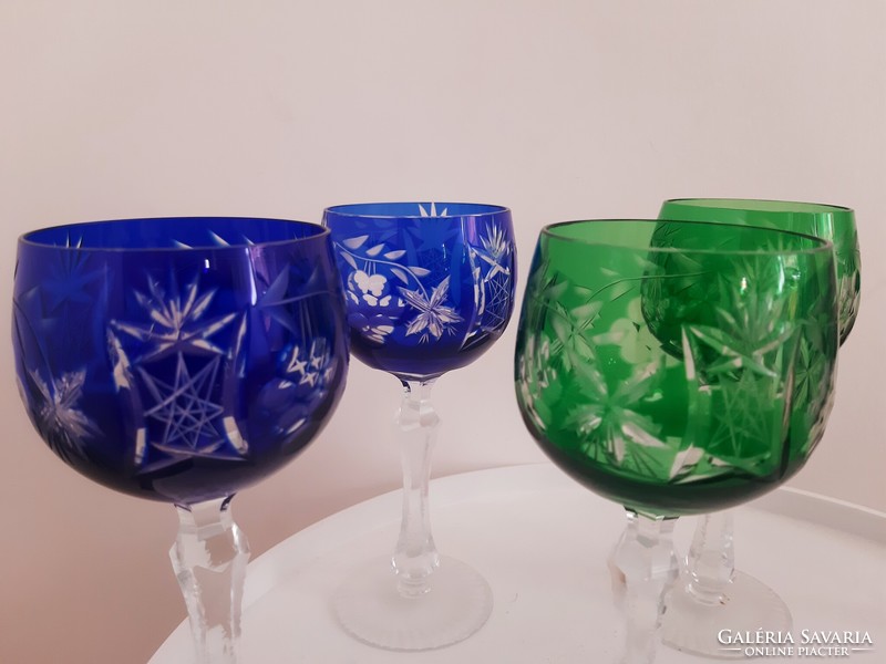 Alipkai crystal colored stemmed champagne glass set