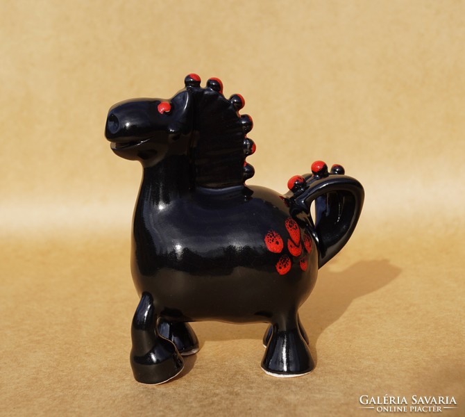 Csavlek Etelka is a Hungarian ceramic craftsman fairy tale horse figurine