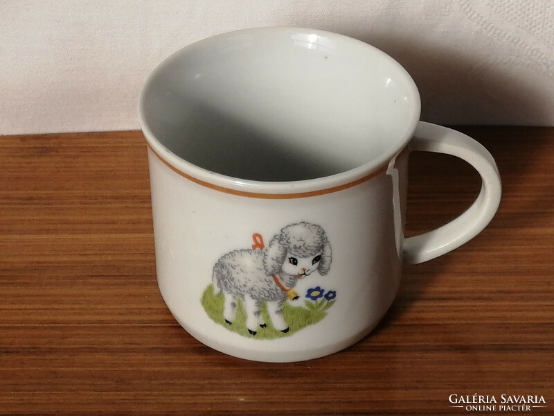 Zsolnay children's mug with lamb decor