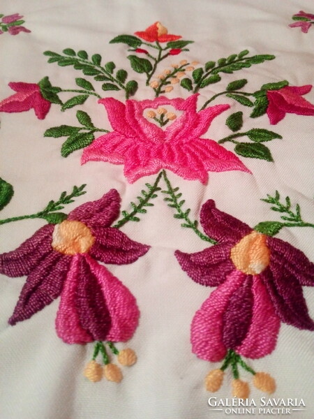 Antique embroidered tablecloth + embroidered pillowcase.