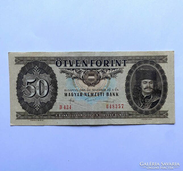 2 Pieces fifty forints 50 forints 1986 d ii. Ferenc Rákóczi
