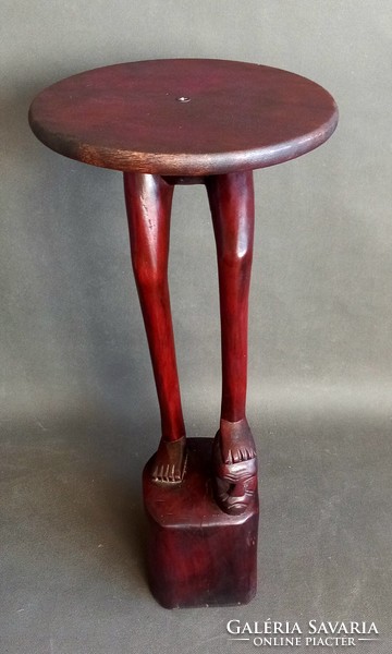 African teak wood folding table negotiable art deco design