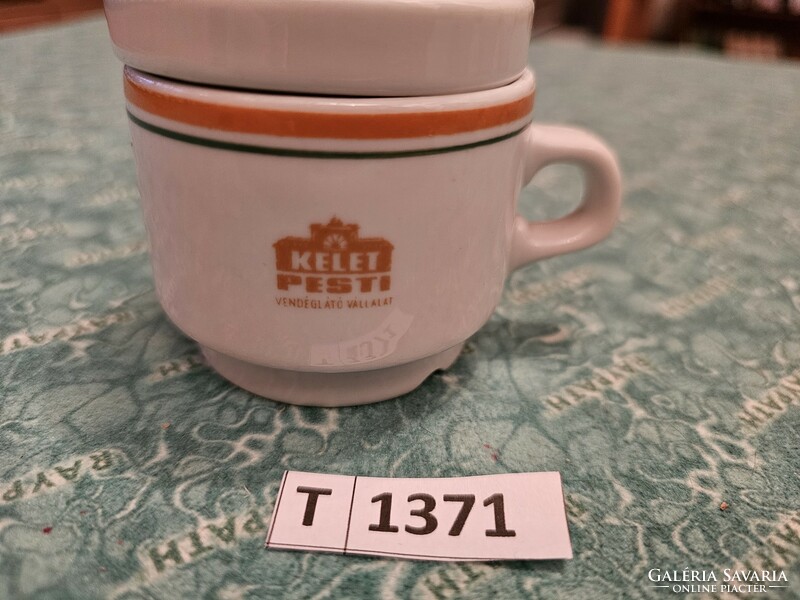 T1371 Alföldi Kelet Pesti Vendéglátó vállalat kávés csésze csészefedővel