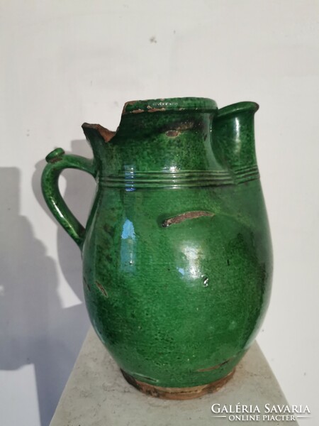 Green, folk jug, 32 cm.