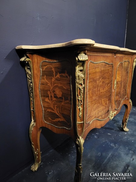 xv. Louis-style chest of drawers with marble top