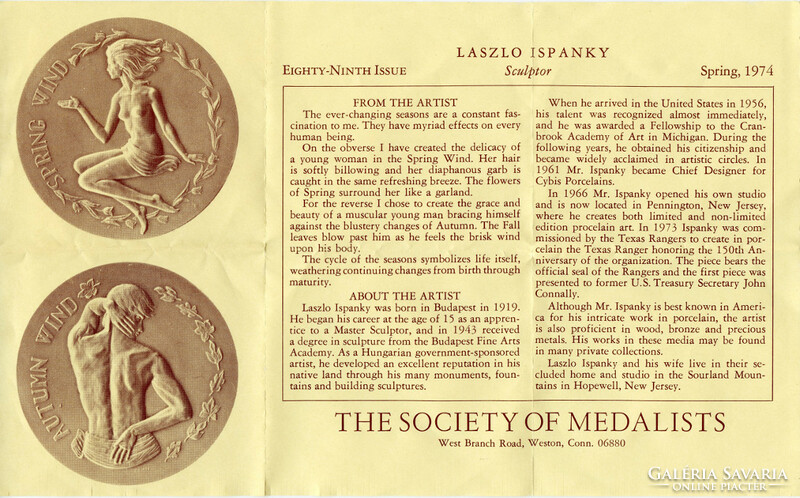 László Ispánky: spring wind - autumn wind, medal, 1974