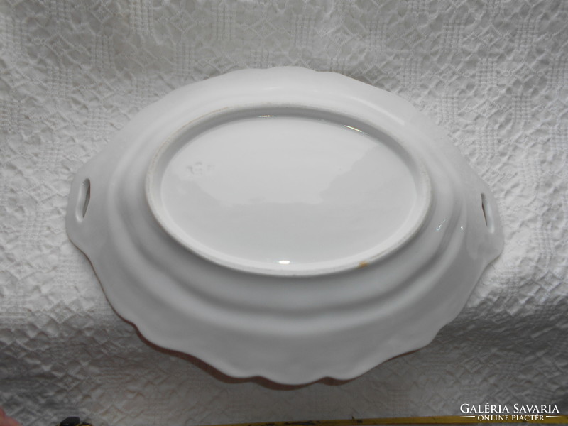 Antique traditional piece - porcelain roasting dish with handle 31.5 cm x 23.5 cm