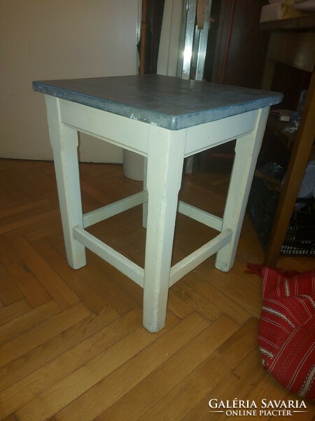 Vintage stool, with a tin roof, in amazingly solid condition!