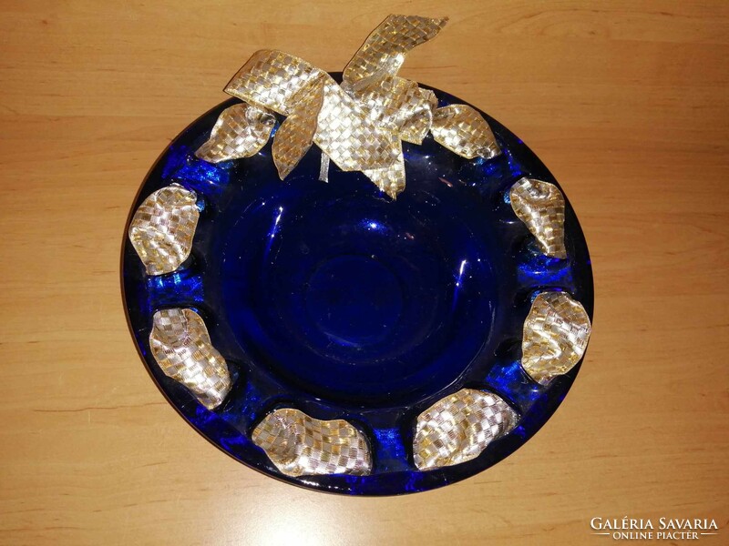 Ribbon, blue glass serving bowl - dia. 30cm (6p)